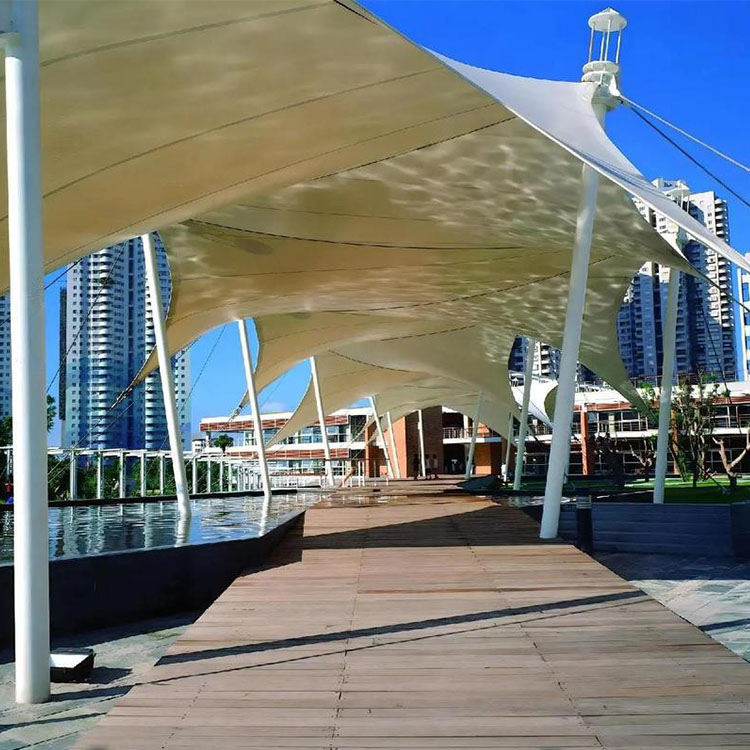 石柱膜结构景观棚