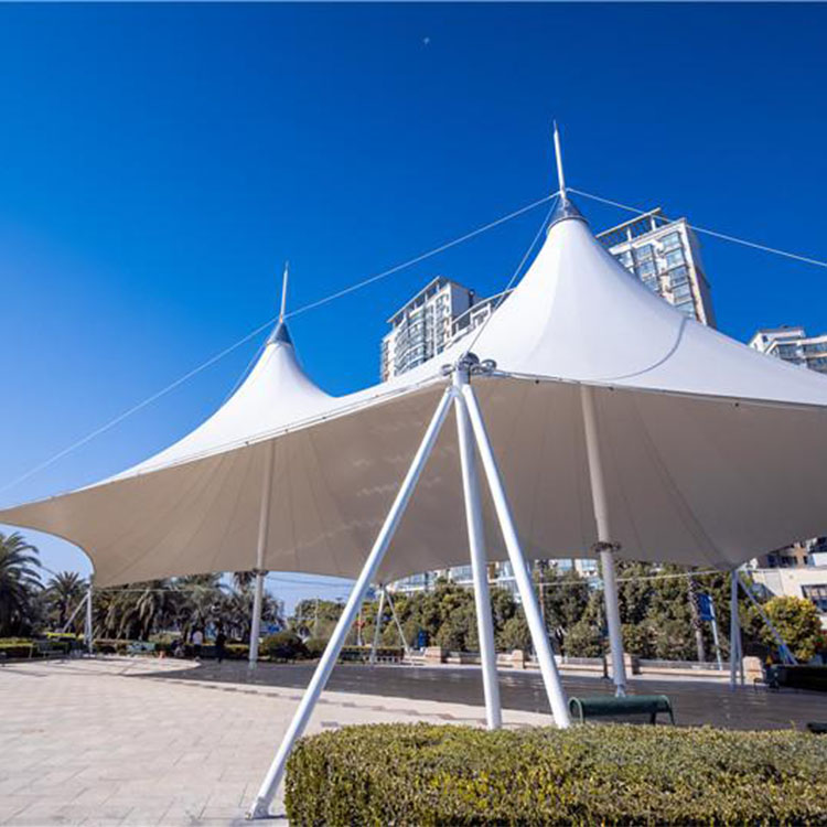 石柱膜结构景观棚