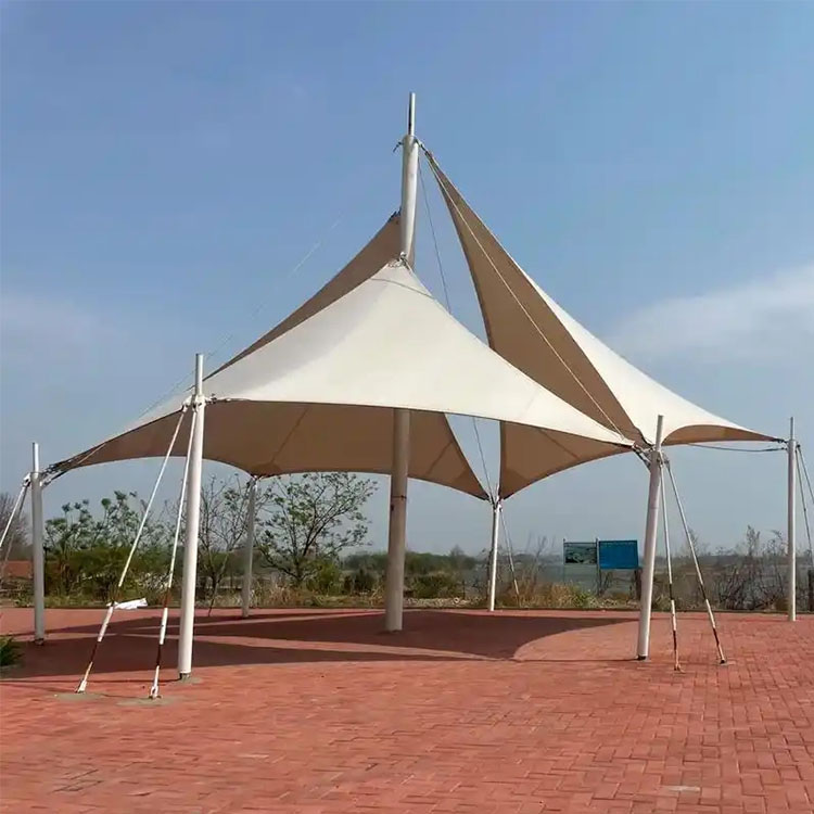 石柱膜结构景观棚