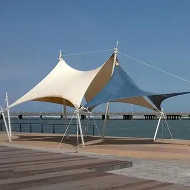 石柱膜结构景观棚