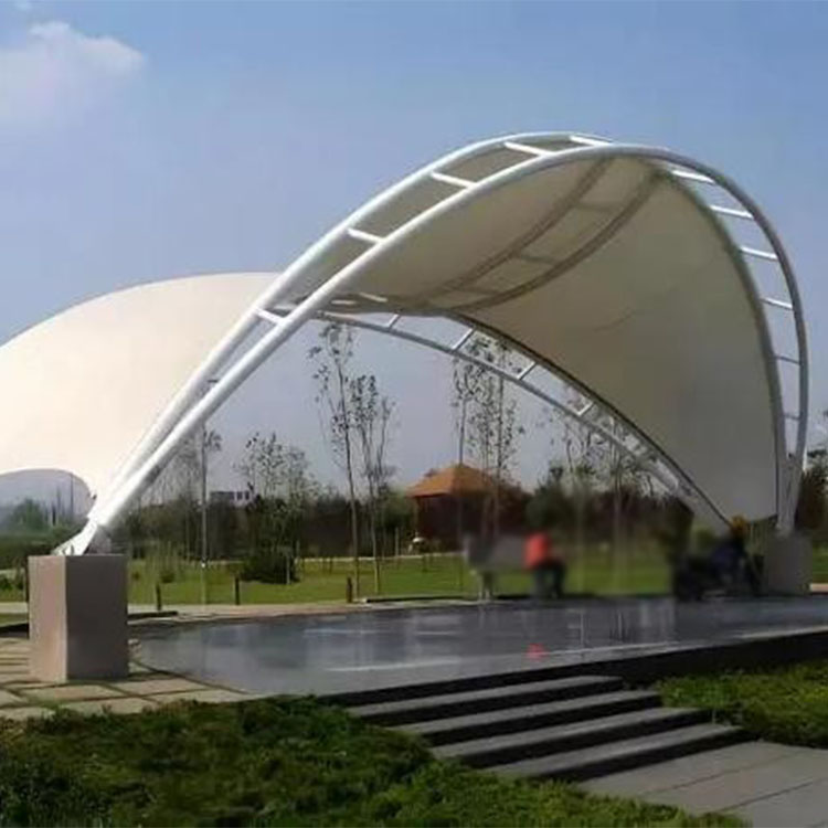 石柱膜结构景观棚