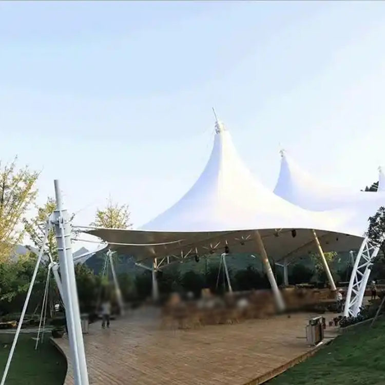 石柱膜结构景观棚