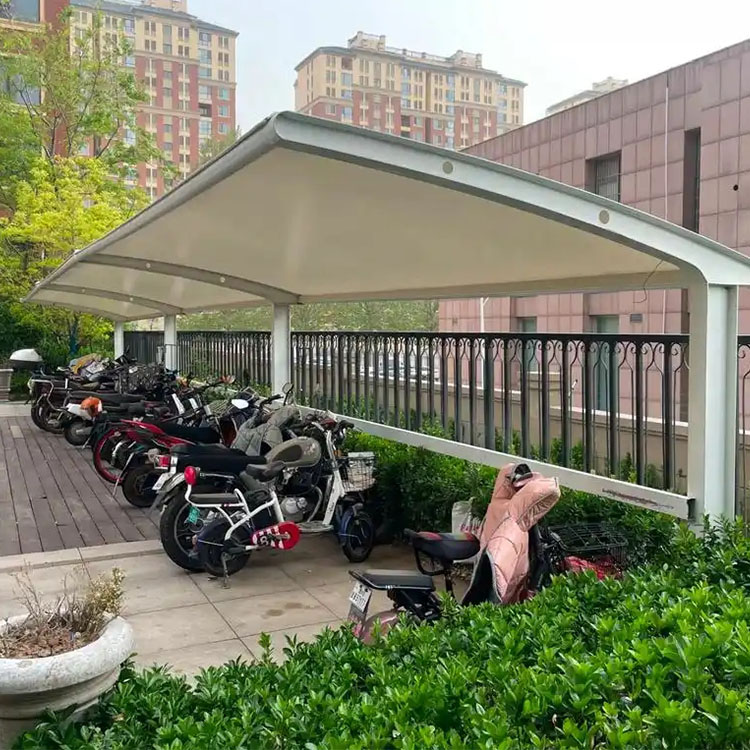 石柱膜结构电动车棚