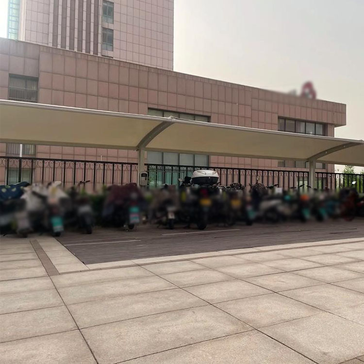 石柱膜结构电动车棚