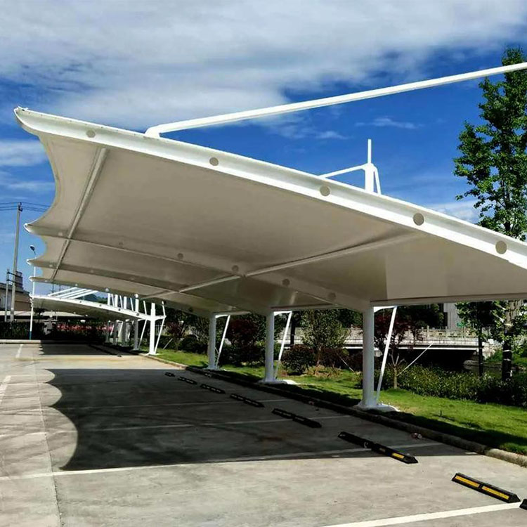 石柱膜结构汽车棚